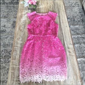 Pink ombré lace dress